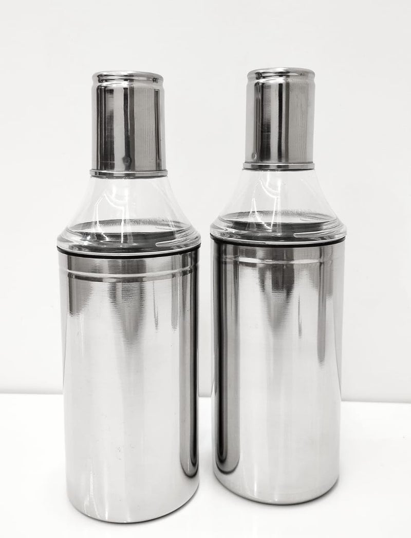 MILTLIFE Stainless Steel Oil Dispenser 1 LitreSteel Oil ContainerOil Can for Kitchen Set resturants with nozzelSilver 1000 ml - Image 1