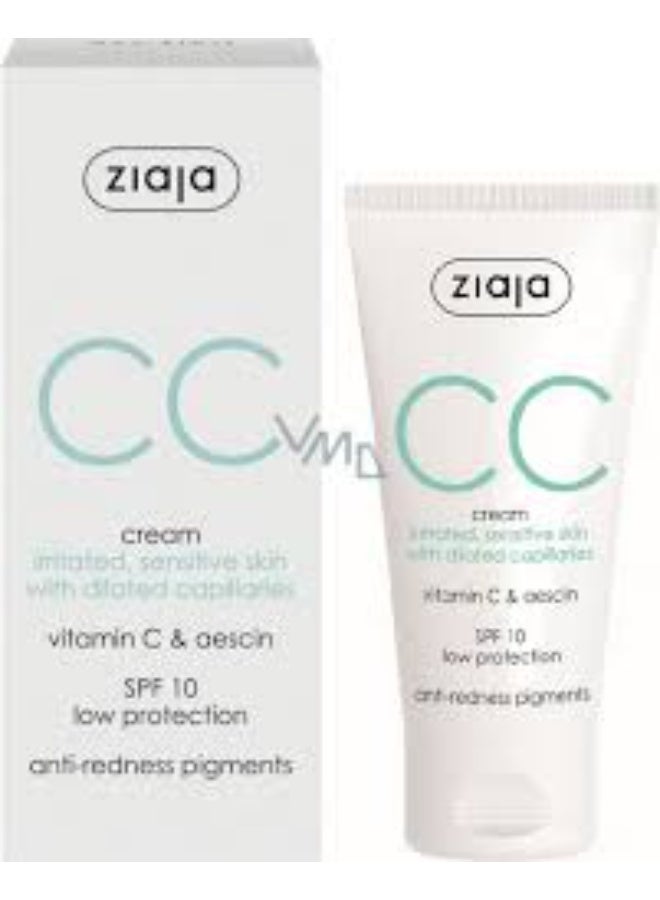 Ziaja CC Cream for Irritated, Sensitive Skin with Dilated Capillaries 50ml - Image 3