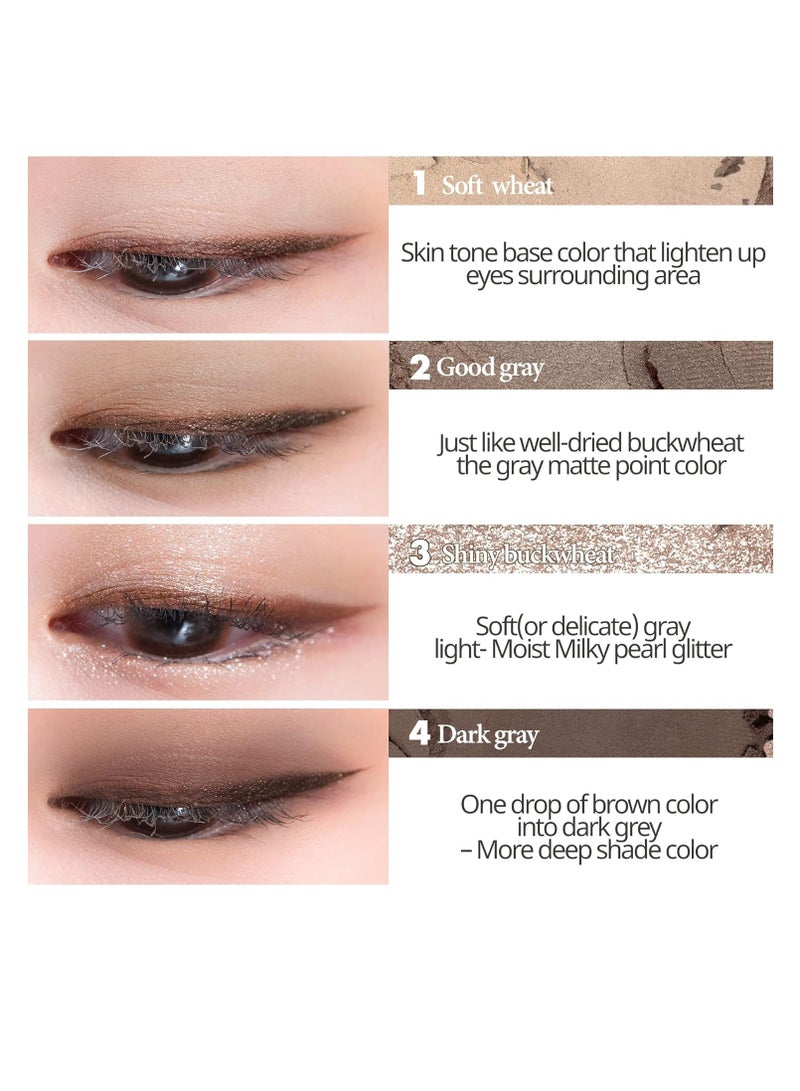 rom&nd romand Better Than Eyes 6 colors | Basics Eyeshadow Palette,Velvety Texture, long-lasting makeup, Galaxy pearl glitter, MLBB, MEBB| 6g/0.21oz No.M02 DRY BUCKWHEAT FLOWER - Image 4