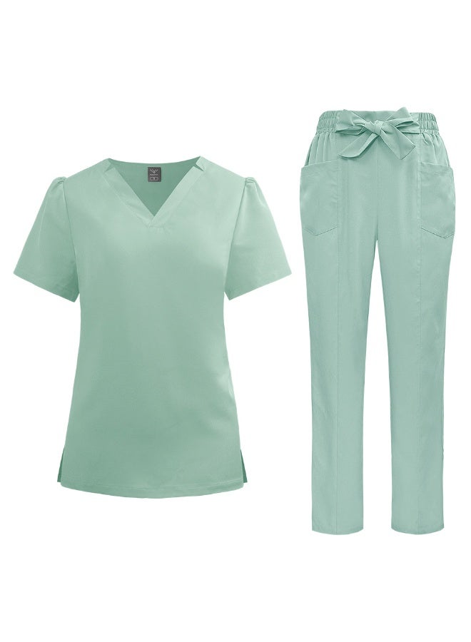 NIBEMINENT High-quality Surgical Uniforms Woman Nursing Set Top Pant Articles Medical Uniform Scrub Clinical Beauty Salon Spa Hospital Suit - Image 1