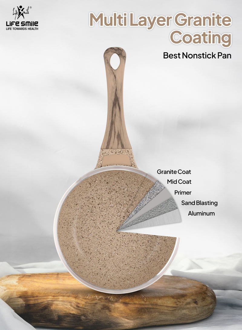 Life Smile 14cm Non-Stick Fry Pan | Multi-Layer Granite Coating | Energy Saving Bottom | PFOA-Free | Induction & Gas Compatible | 0.45L Mini Frying Pan - Image 5