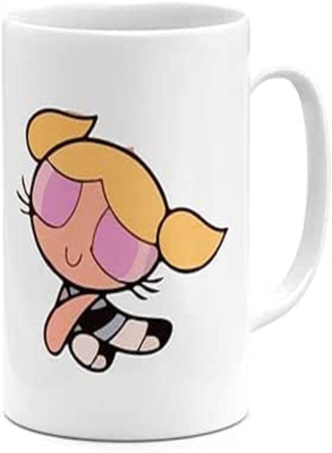 RYN PRINTED DESIGN Ceramic Coffee Mug Cute Girl Power Puff 11ounce