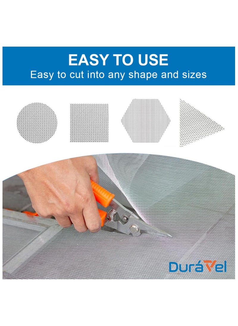 Duravel - Duravel Aluminium Insect Screen Mesh Fine Mesh Netting, Fly Net for Windows Doors and Patio Screens, Premium Pet Screen (10 METER, 3 Feet) - Image 1