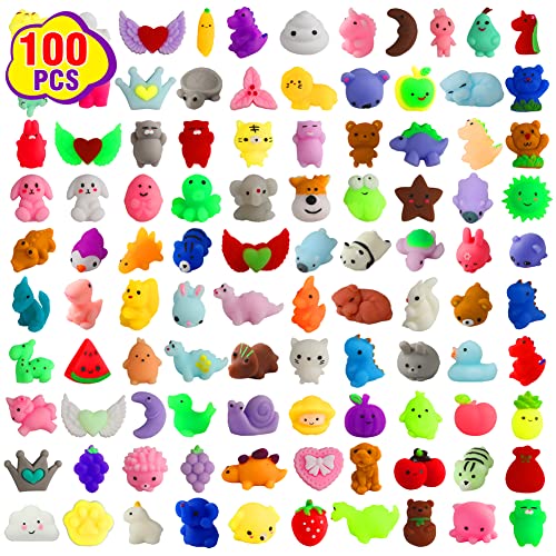 SPOLUX 100 Pcs Kawaii Squishies Party Favors for Kids 4812 Mochi Squishy Toys Treasure Box Toys for Classroom PrizesStress Relief Fidget Toys Birthday Gift for Boys Girls Goodie Bag Pinata Stuffers - Image 1