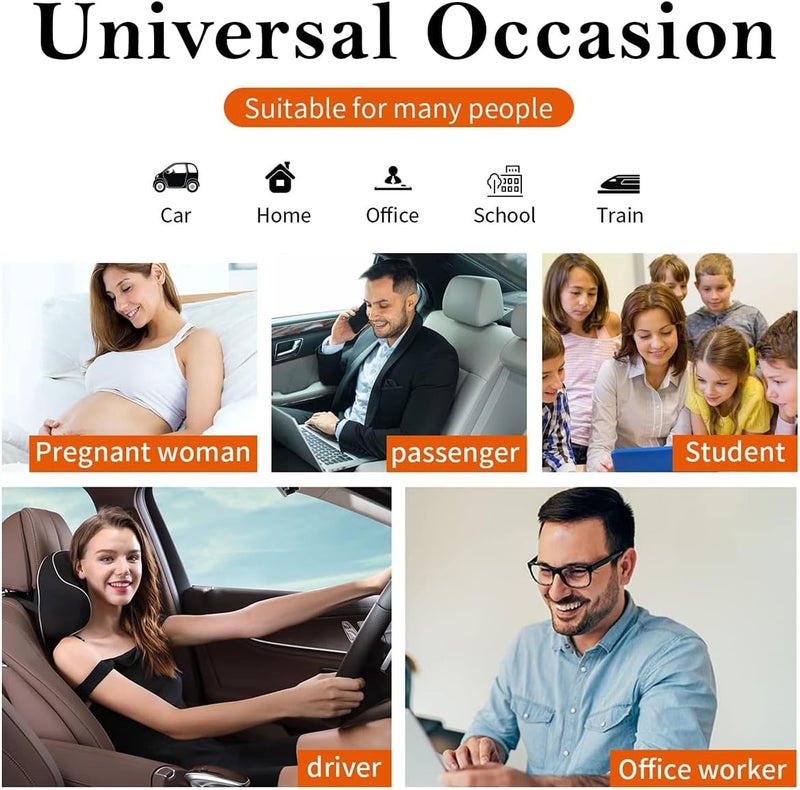 Memory Foam Headrest Pillow for Car Seat – Ergonomic Neck & Head Support Cushion with Adjustable Strap, Universal Fit for Car, SUV & Office Chair Use - Image 4