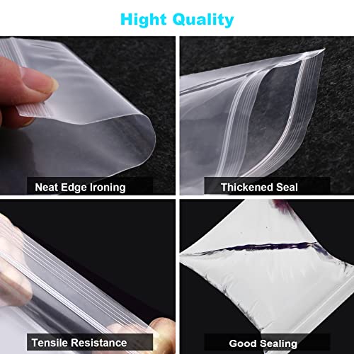 VOPTON 400 Pcs Small Plastic Bags, Resealable Clear Jewelry Bags, Small Baggies, Poly Reclosable Mini Bag, 4 Assorted Sizes 6x3.9 4.7x3.1 3.5x2.3 2.7x2IN, 2 Mil Zipper Bag for Jewelry Pill Packaging VOPTON - Image 3