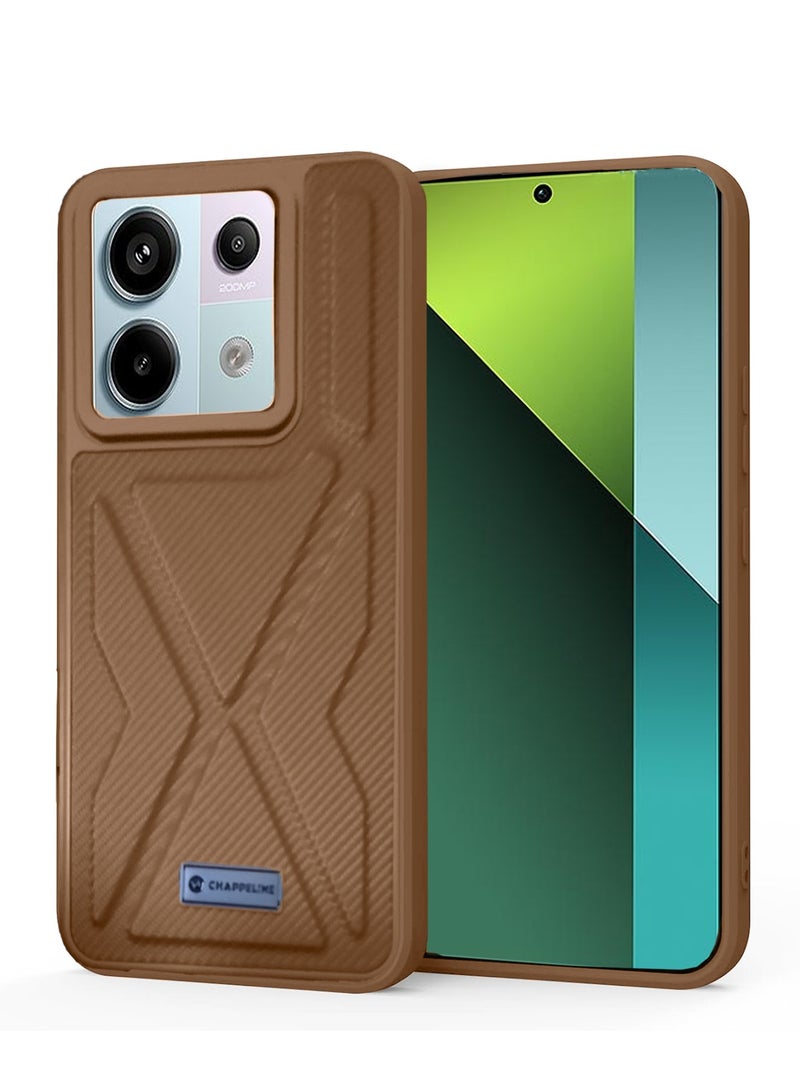 CHAPPELINE Soft Silicone Fabric Texture Case Cover For Xiaomi Redmi Note 13 Pro 5G 2023 Brown - Image 1
