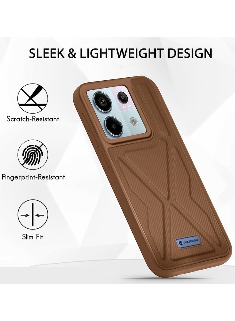 CHAPPELINE Soft Silicone Fabric Texture Case Cover For Xiaomi Redmi Note 13 Pro 5G 2023 Brown - Image 2