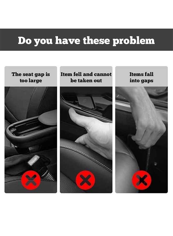 2 Pack Car Seat Gap Filler Organizer,2025 New No Drop Seat Guard,Suitable for Most Cars and Trucks To Stop Things From Dropping（black） - Image 3