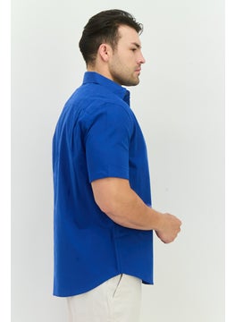 French Connection Men Regular Fit Solid Short Sleeves Casual Shirt, Blue  - Image 2
