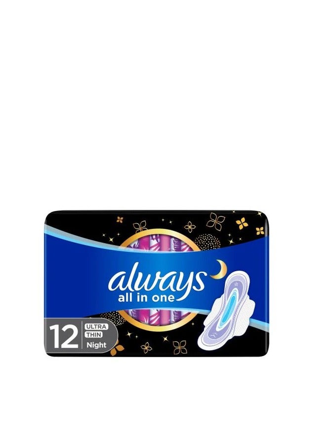 Always فوط صحية رفيعة جداً متعددة الاستخدامات، 12 قطعة