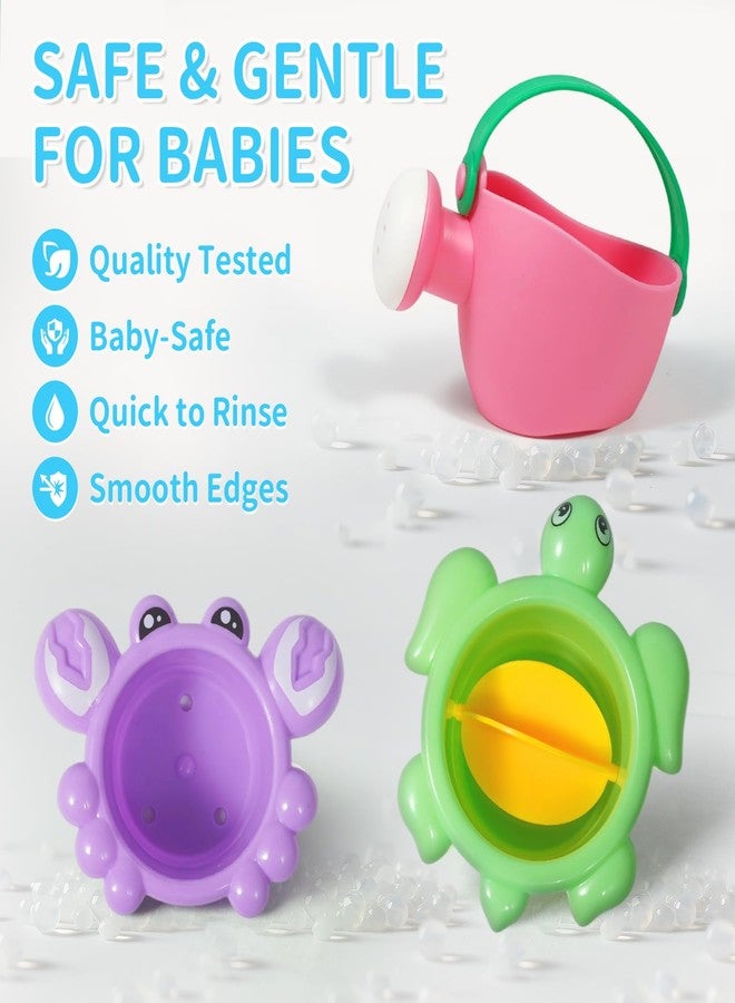 BAYMI 10PCS Baby Bath Toys for Kids Ages 1-3 - Easy-to-Clean Bathtub & Pool Water Toys for Toddlers 1-3 and Babies 12-18 Months, with Floating Boats, Stacking Cups and Pouring Fun - Image 4