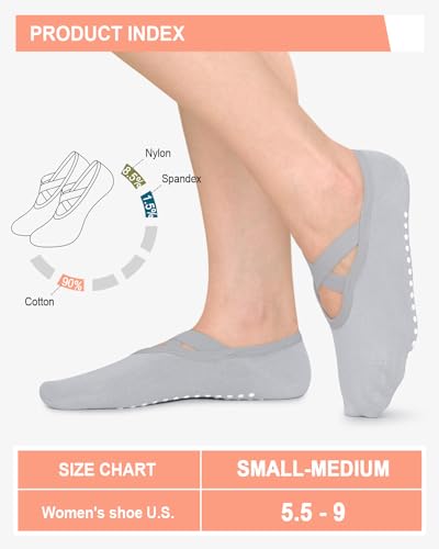 Aoliks Pilates Grip Socks for Women,Non Slip Athletic Socks for Yoga, Barre, Ballet, Barefoot Workout - Image 5
