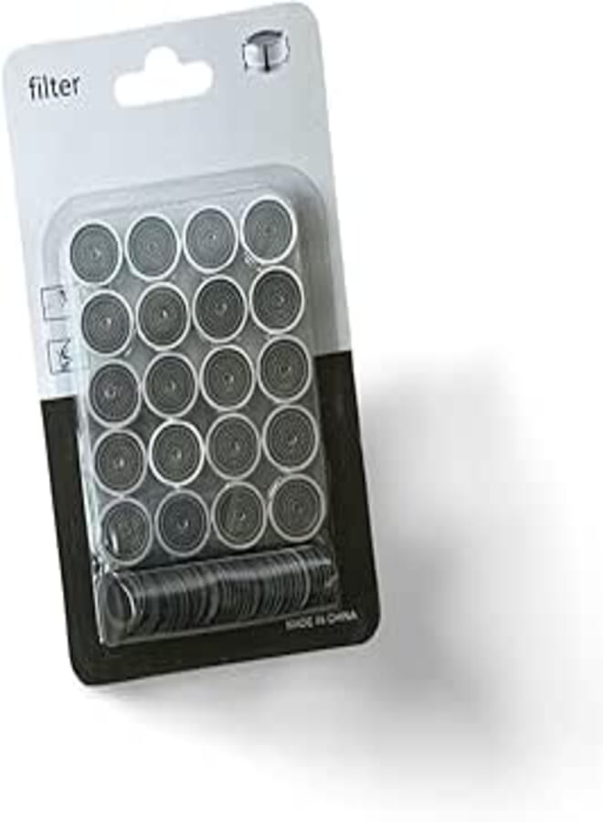Water Saving Aerator Faucet Filter, Green Grid, Chrome, Male Thread, 20 Pieces
