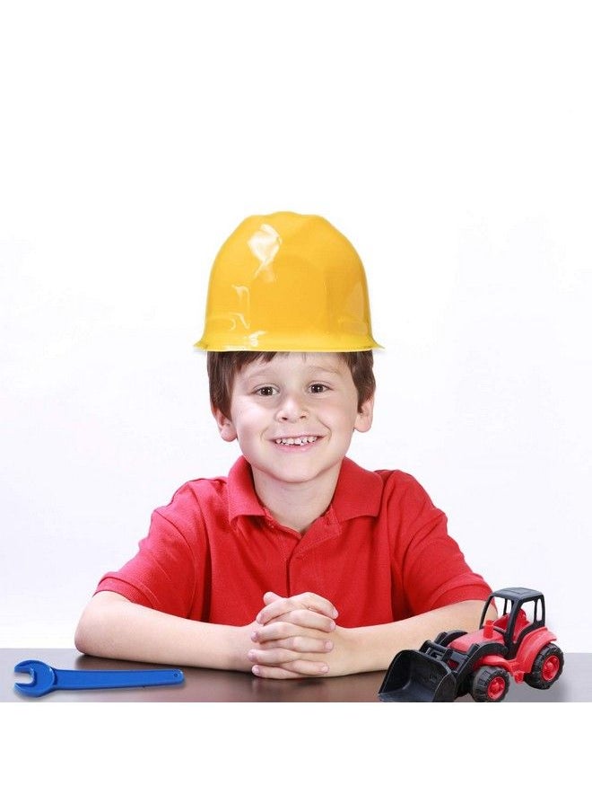 Super Z Outlet 12 Pack Yellow Construction Hard Hat Plastic Birthday Party Supplies Worker Caps Set Halloween Costume Toy  - Image 3