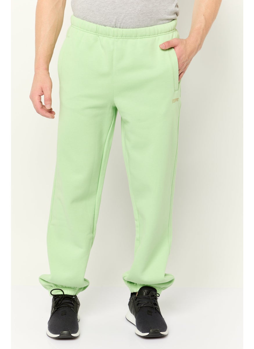 ESPRIT - Men Regular Fit Brand Logo Sweatpants, Light Green - Image 1