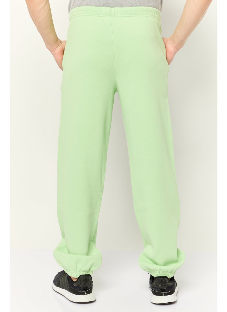 ESPRIT - Men Regular Fit Brand Logo Sweatpants, Light Green - Image 1