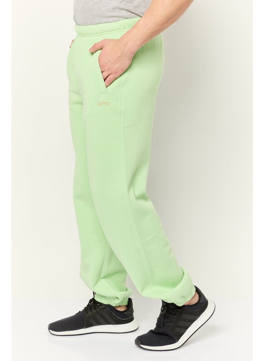 ESPRIT - Men Regular Fit Brand Logo Sweatpants, Light Green - Image 1