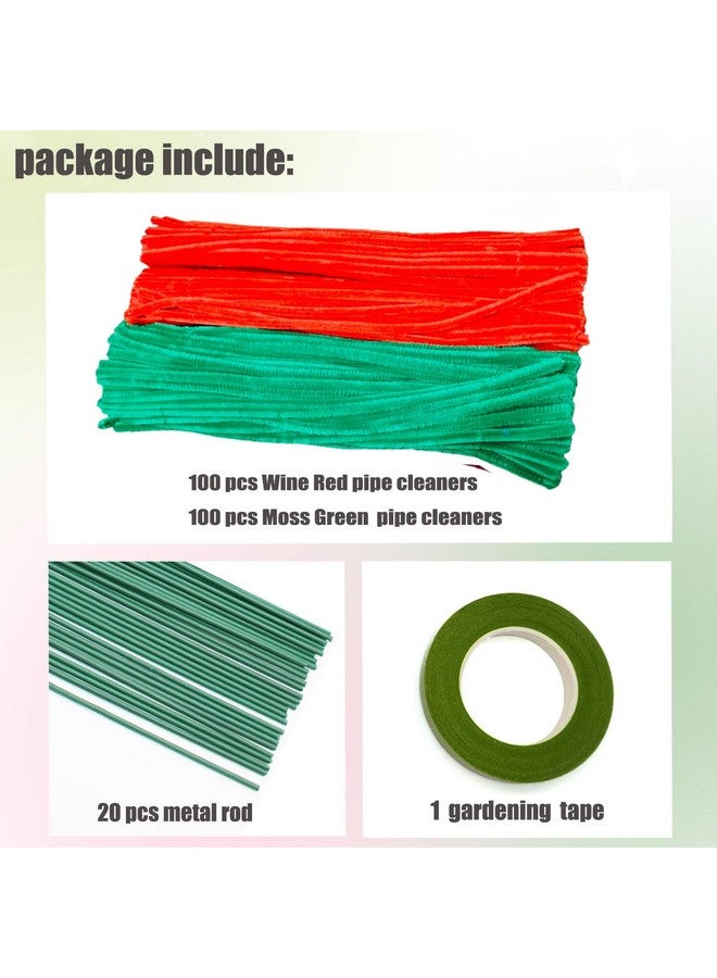 3A Featuretail 200 pcs Pipe Cleaners Set with Floral Wires & Floral Tape | Chenille Stems Pipecleaners for Flower Bouquet Making, Kids DIY Craft Projects and Decorations (Light Purple & Green) - Image 3