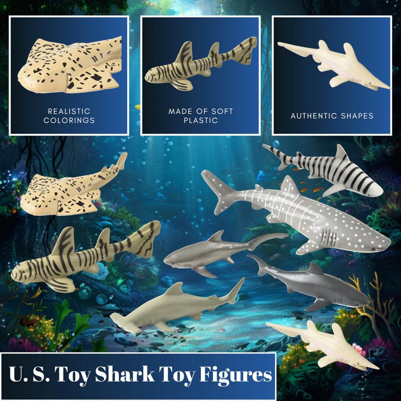 U.S. Toy Shark Toy Animals (12 Count) - Image 3