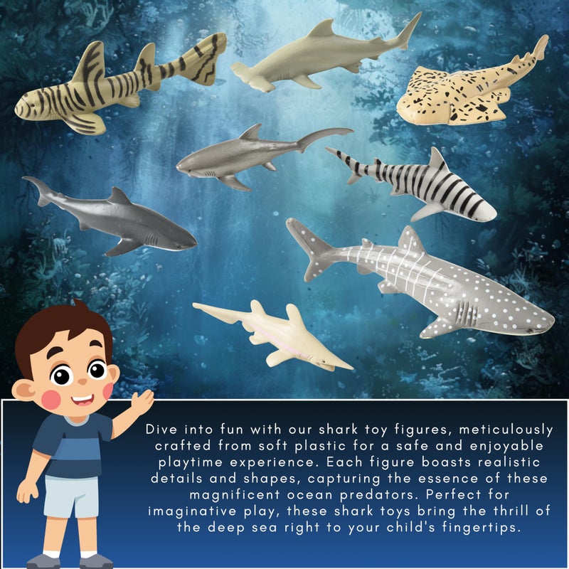 U.S. Toy Shark Toy Animals (12 Count) - Image 2