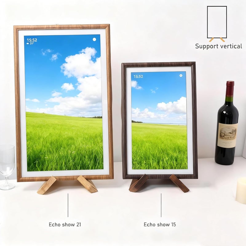 Alloery Tablet Computer Stand Compatible with Echo Show 15,Echo Show 21 and Suitable for Cookbook,Stand Holder Display (Light brown) - Image 5