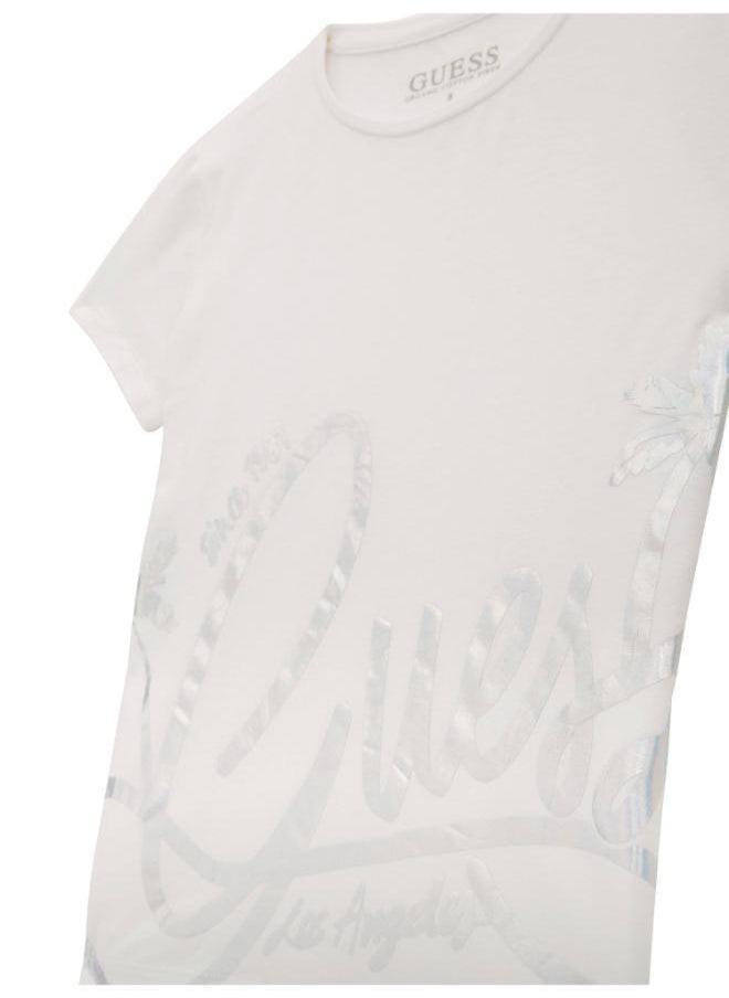GUESS Kids Graphic Print Crew Neck T-Shirt  - Image 3