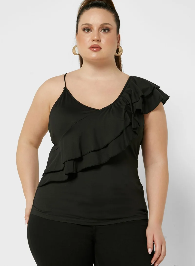 Ginger Plus Frill Detail Top