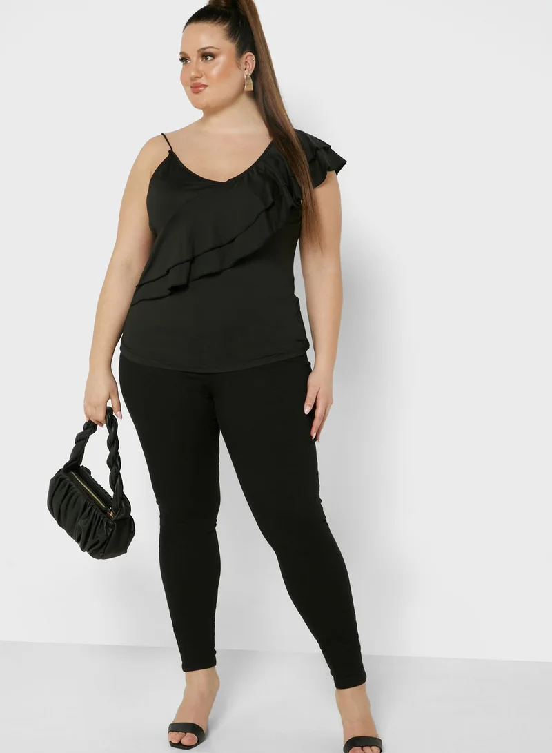 Ginger Plus Frill Detail Top