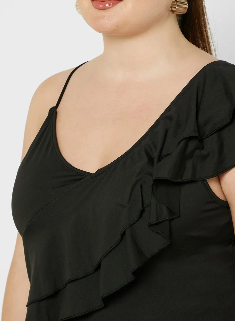 Ginger Plus Frill Detail Top