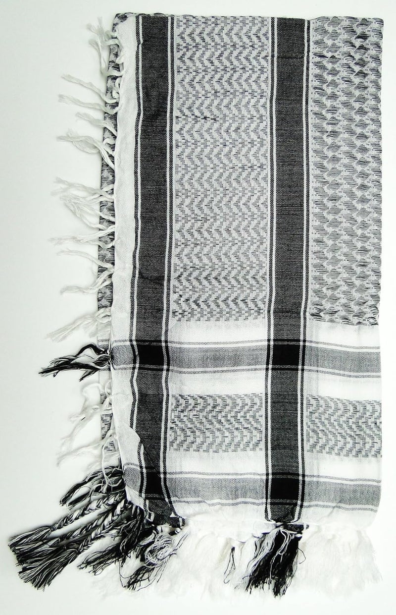 Tapp Collections Premium Shemagh Head Neck Scarf - Black and White - Image 2