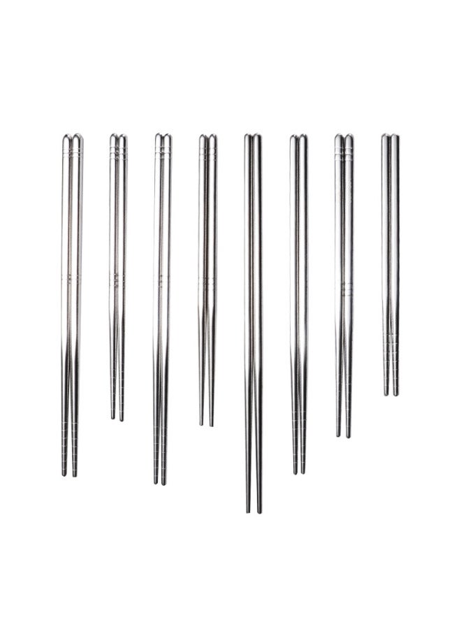 En 304 Stainless Steel Tableware Metal Chopsticks Six-coil Non-slip Half-square Multi-size Bold Korean Cloth Wheel-Color:24cm All-optical Wireless Ring - Image 5