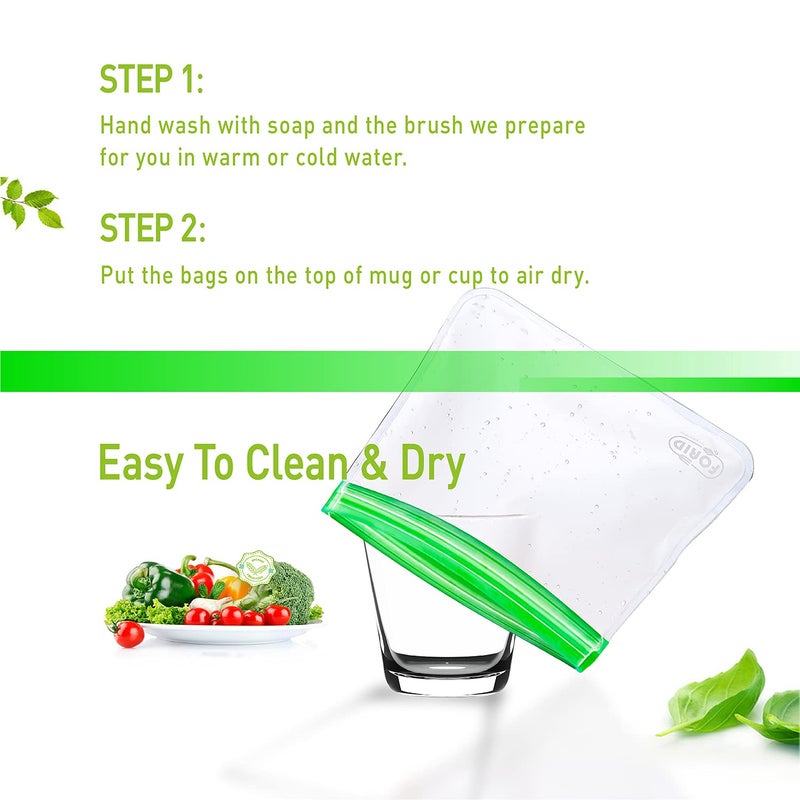 FORID Reusable Gallon Freezer Bags, 6 Pack Leakproof Extra Thick 1 Gallon Bags for Marinate Food & Fruit Cereal Sandwich Snack Meal Prep Travel Items Home Organization Storage - Image 5