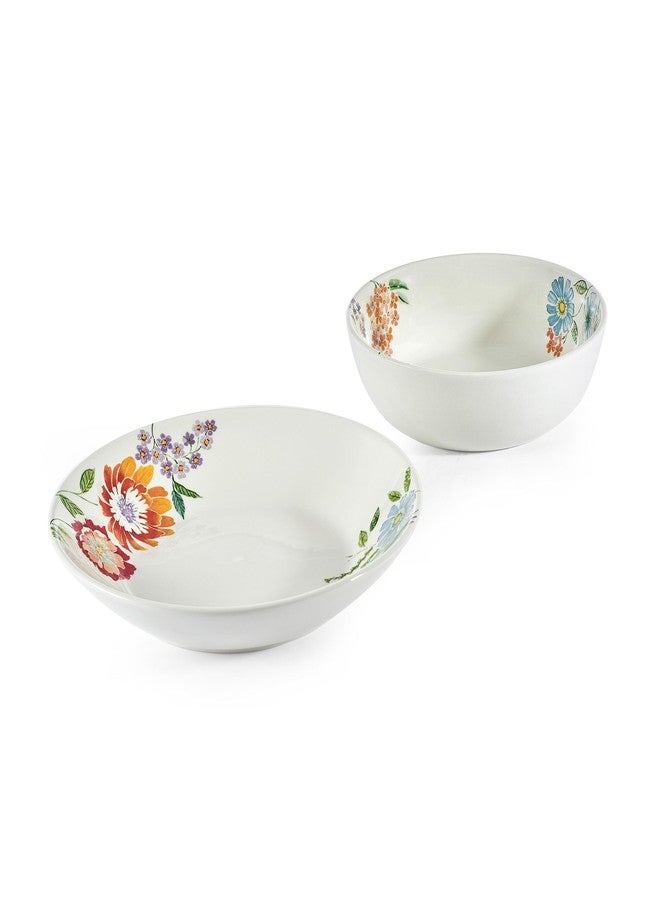 Fitz & Floyd Fitz and Floyd Meadow Floral Set of 2 Serving Bowls, 10.5 inch, 8.5 Inch - Image 1