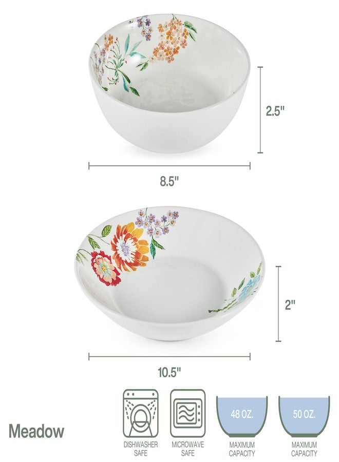 Fitz & Floyd Fitz and Floyd Meadow Floral Set of 2 Serving Bowls, 10.5 inch, 8.5 Inch - Image 2