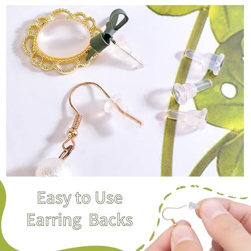 KASBEE Silicone Earring Backs, Full Cover, 20PCS Clear Earring Backs Replacements, Hypoallergenic Earring Stoppers, Soft Ear Backings for Studs Hook Earrings - Image 5
