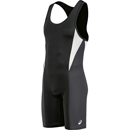 ASICS Legit Wrestling Singlet, Black/Steel Grey, X-Large - Image 1