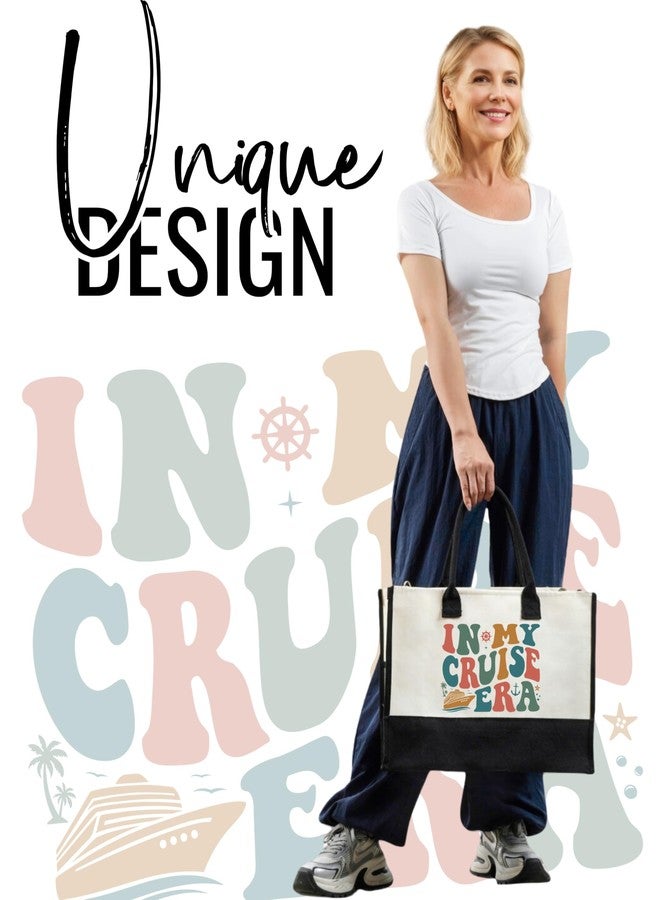 InnoBeta Cruise Gifts for Women, Cruise Essentials for Cruise Lovers, Travel, Travelers, Tote Bag with Top Zipper Closure and Shoulder Strap for Christmas, Birthday - Image 3