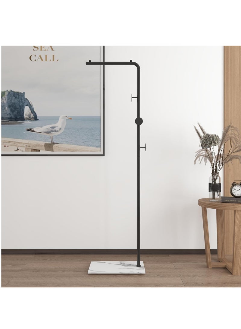 Loquat Space Saving Metal Coat Rack Household Floor Hanger Bedside Storage Clothes Durable Slate Base Stylish Practical for Bedroom Living Room Office Dining Easy to Clean Modern Design (Glod-White) - Image 3