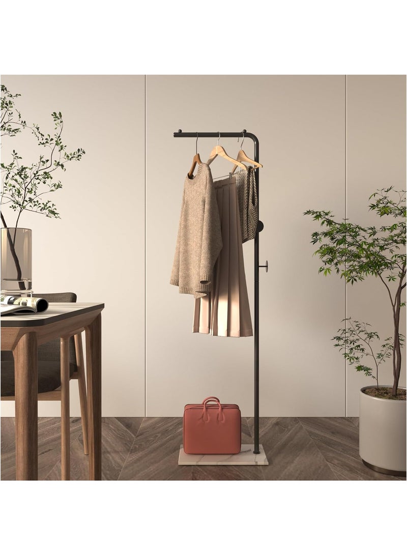 Loquat Space Saving Metal Coat Rack Household Floor Hanger Bedside Storage Clothes Durable Slate Base Stylish Practical for Bedroom Living Room Office Dining Easy to Clean Modern Design (Glod-White) - Image 2