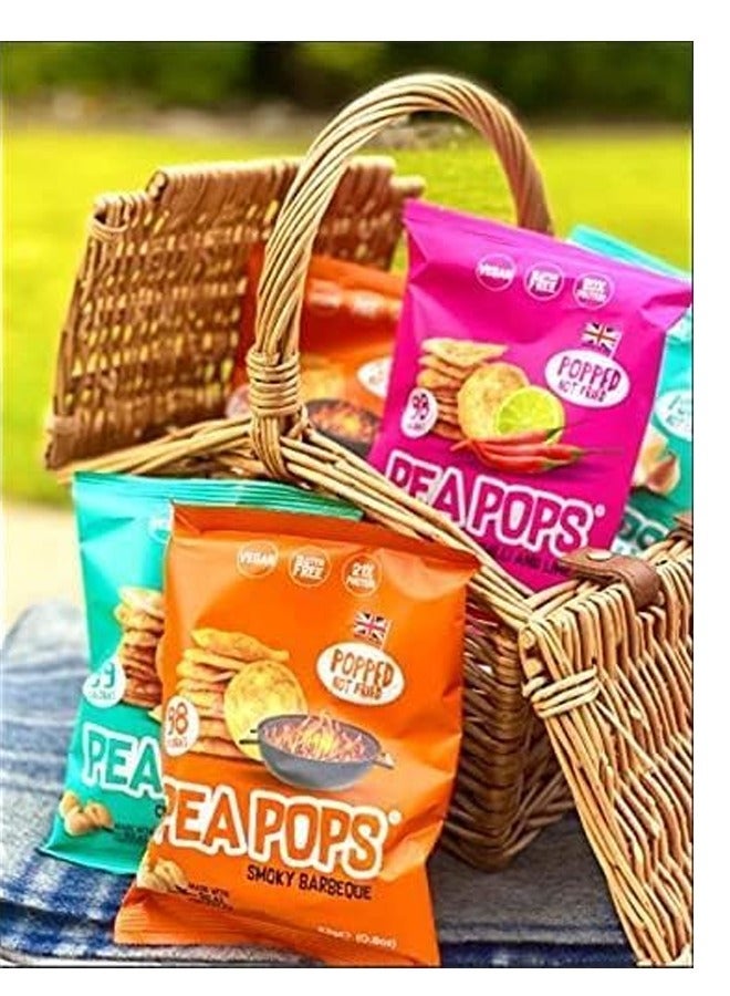 Pea Pops Healthy Protein Chips Delicious Chikpea Crisps 20% Protein Less Fat, Low Calorie Popped (Not Fried) 23g Chilli & Lime