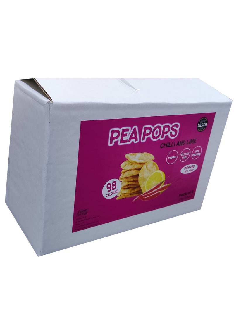 Pea Pops Healthy Protein Chips Delicious Chikpea Crisps 20% Protein Less Fat, Low Calorie Popped (Not Fried) 23g Chilli & Lime