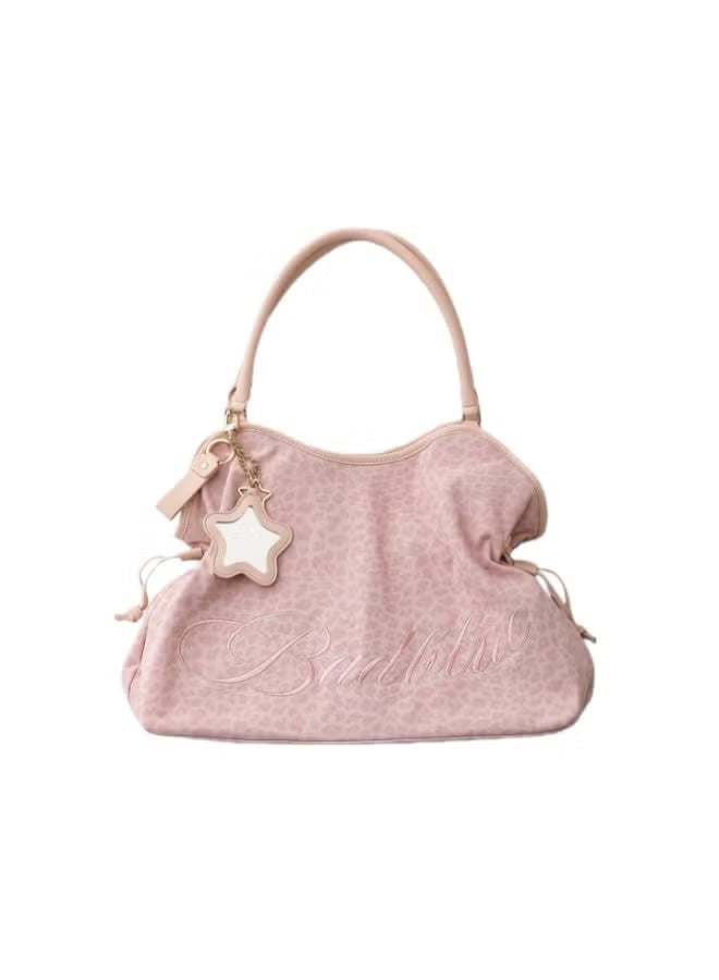 BubbleBum Women's Handbag - Pink Leopard Print Tote with Star Charm, Elegant Designer Shoulder Bag for Daily Use - Image 1