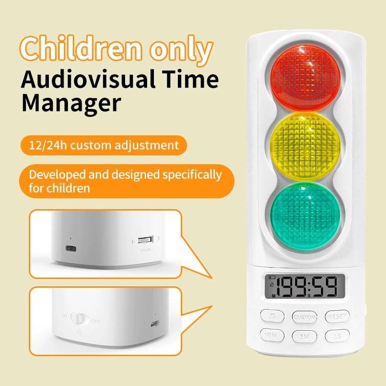 Visual Traffic Light Timer, Kids Study Countdown Clock, Multi-Functional Time Management Visual Timer for Student Self-Discipline & Classroom Learning - Image 3