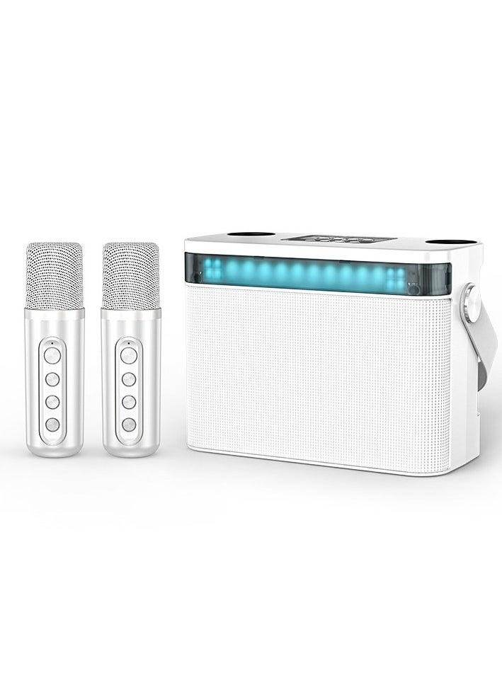 SU.YOSD Karaoke singing U segment Bluetooth KTV dual microphone audio machine with screen and rhythm light  - Image 1