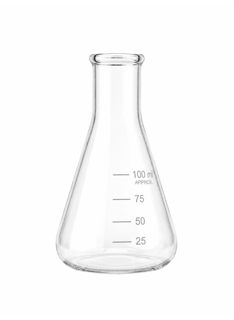 Protect Conical Flask 100ml Borosilicate Glass Erlenmeyer Flask Laboratory Chemical Resistant Measuring Flask - Image 1