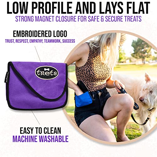 Woofhoof Dog Treat Pouch, Purple Training Treat Pouch - Clip On Dog Treat Holder, Innovative No Spill Design, Magnetic Flap, Expandable Gusset, Made of Durable Nylon, Machine Washable - Image 3