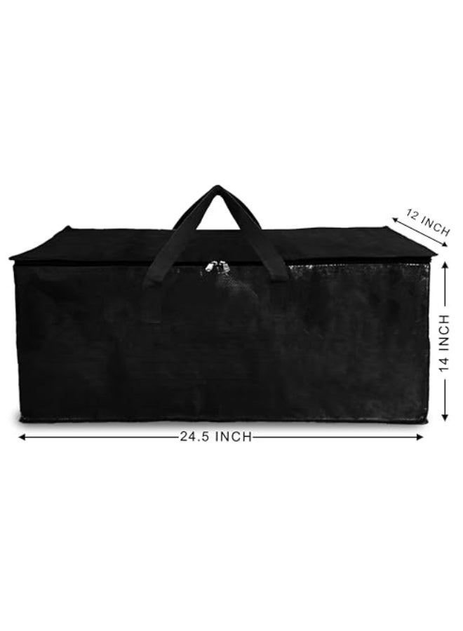 Shalimar Large Capacity Travel Bag/Storage Bag /Move-in Bags/Duffel Bag – Strong, Durable, Foldable & Water-Resistant – Pack of 1 – Black – 62 L x 30 W x 35 H - Image 2