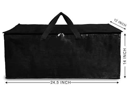 Shalimar Large Capacity Travel Bag/Storage Bag/Move-in Bags/Duffel Bag – Strong, Durable, Foldable & Water-Resistant – Pack of 1 – Black – 24.5" x 14.0" - Image 3