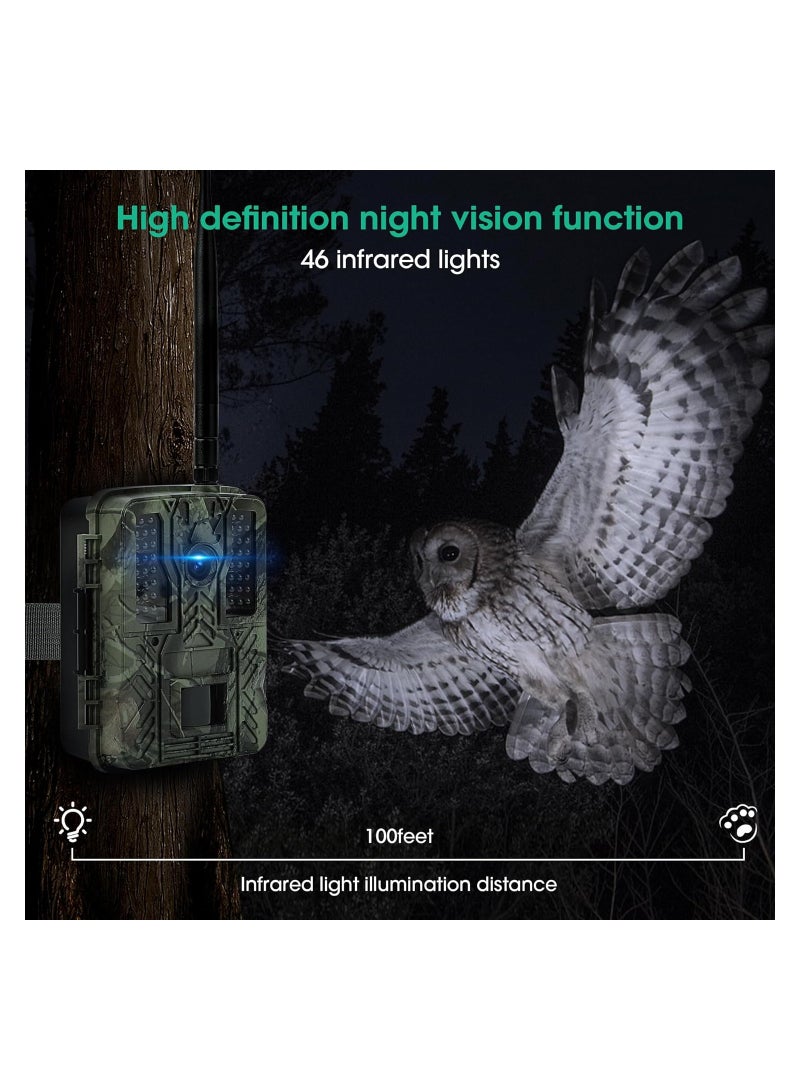 Generic Trail Camera, 4K 48MP WiFi Hunting Game Camera, 0.2s Trigger Time Deer Trail Camera, Infrared Night Vision IP67 Waterproof Wireless Wide Angle Trail Camera, for Outdoor Wildlife Monitoring  - Image 5